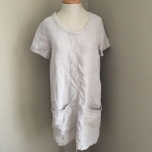 Sunbelt short sleeve linen pocket dress S M